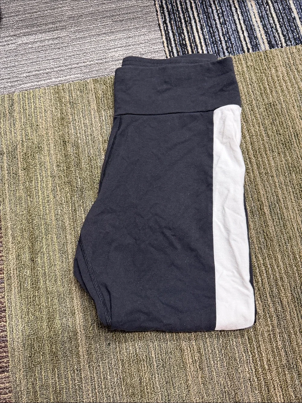 Tommy Hilfiger Black Leggings with Gray and White Side Stripe - Picture 2 of 3